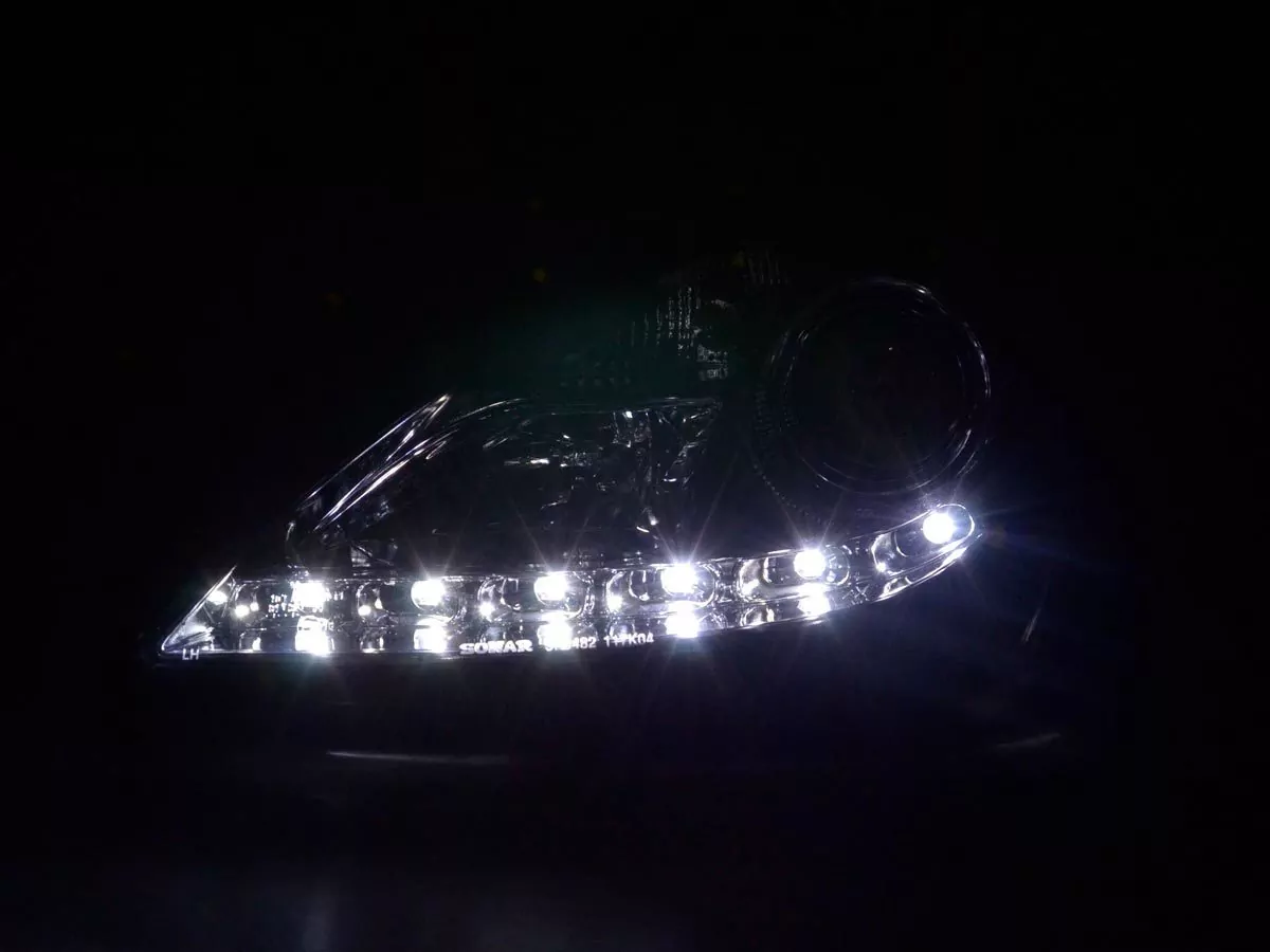 Scheinwerfer Set Daylight LED TFL-Optik Mercedes SLK 171 Bj. 04-11 chrom