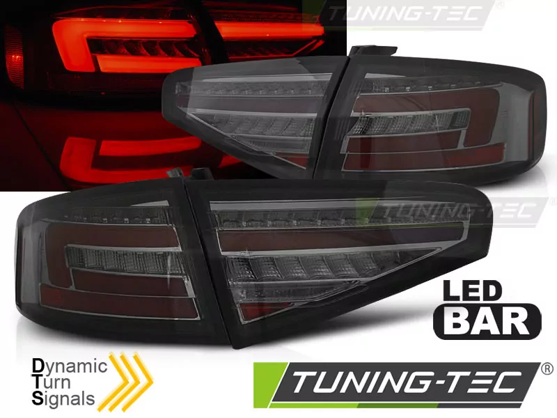 Led Bar Tail Lights Smoke Seq Fits Audi A4 B8 12-15 Sedan Oem Bulb
