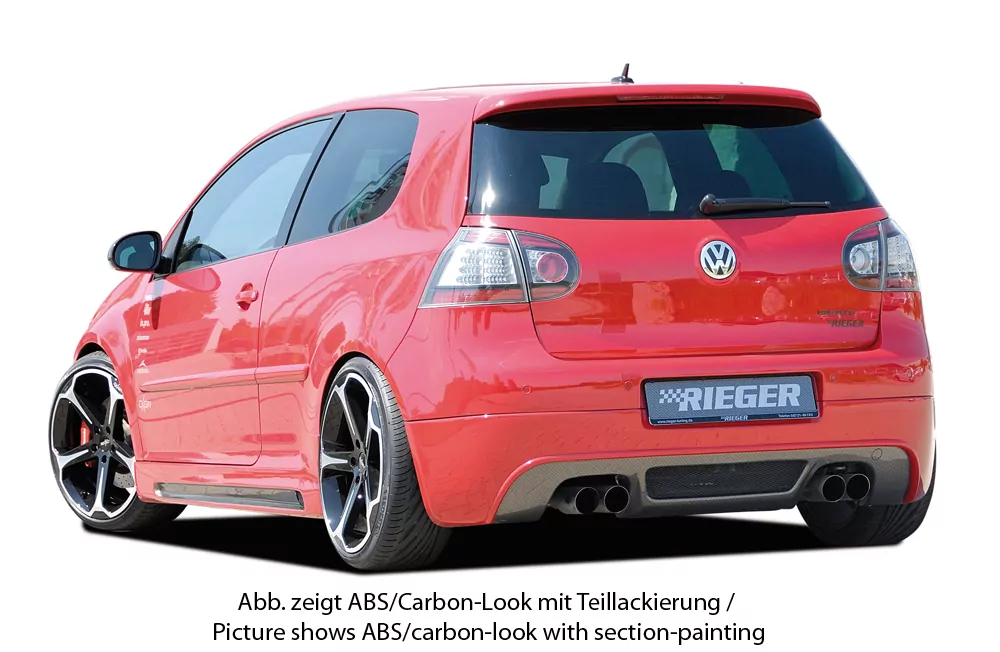 Rieger Heckansatz für VW Golf 5 - 3-tür.  für Golf 5 und Golf 5 GTI carbon optik