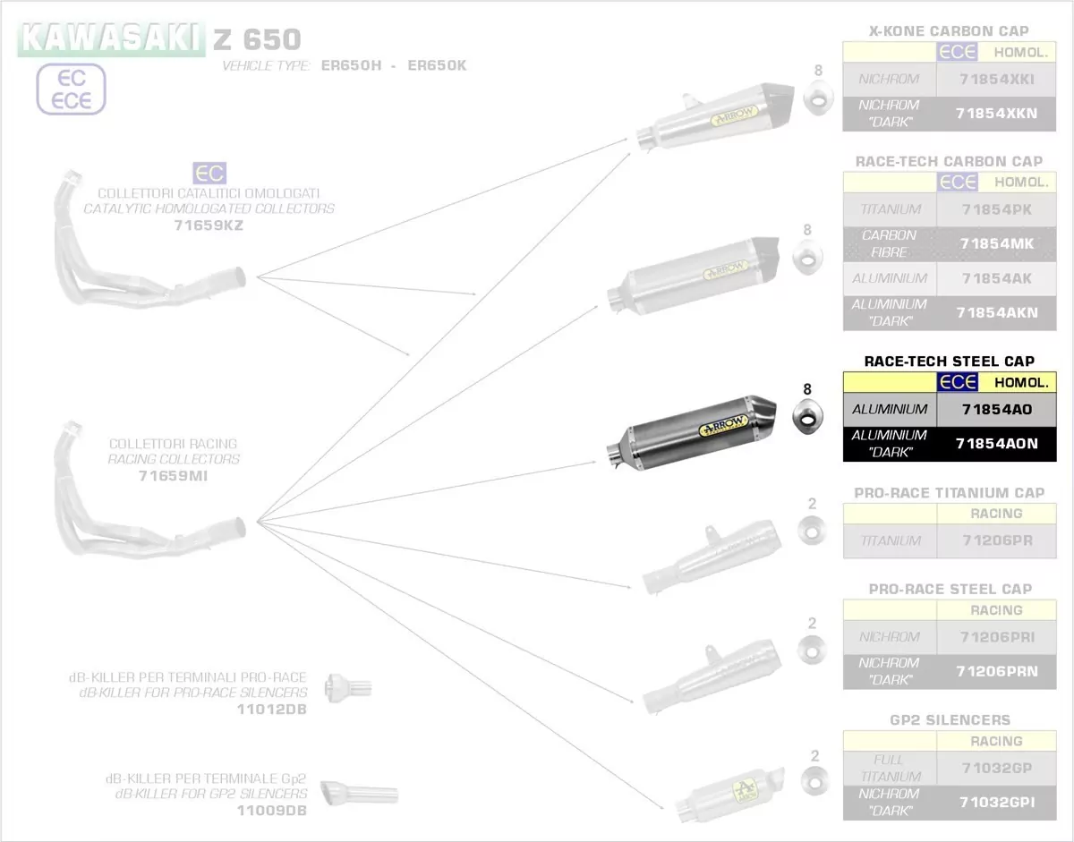 Arrow Endschalldämpfer Race-Tech Aluminium Kawasaki Versys 650 17-19