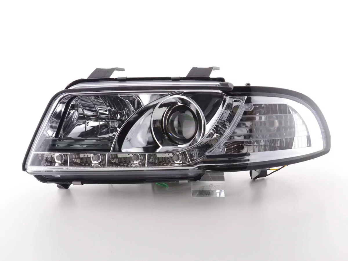 Scheinwerfer Set Daylight LED Tagfahrlicht Audi A4 B5 8D Bj. 94-99 chrom