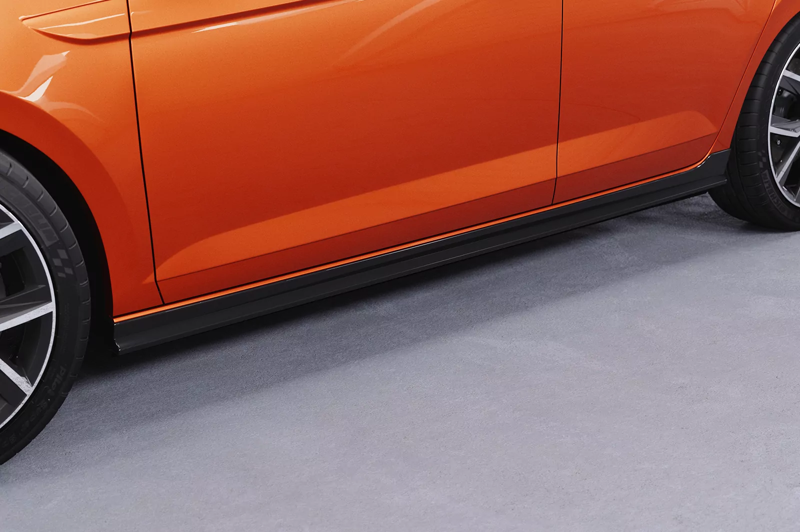 Seitenschweller für VW Polo VI 2G Typ AW SS462 Strukturiert (schwarz matt)