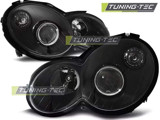 Headlights Black Fits Mercedes Cl203 C-Klasse 00-04