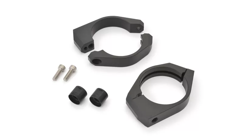 DAYTONA Gabelschellensatz mit Blinkerhalter Aluminium schwarz 35 mm