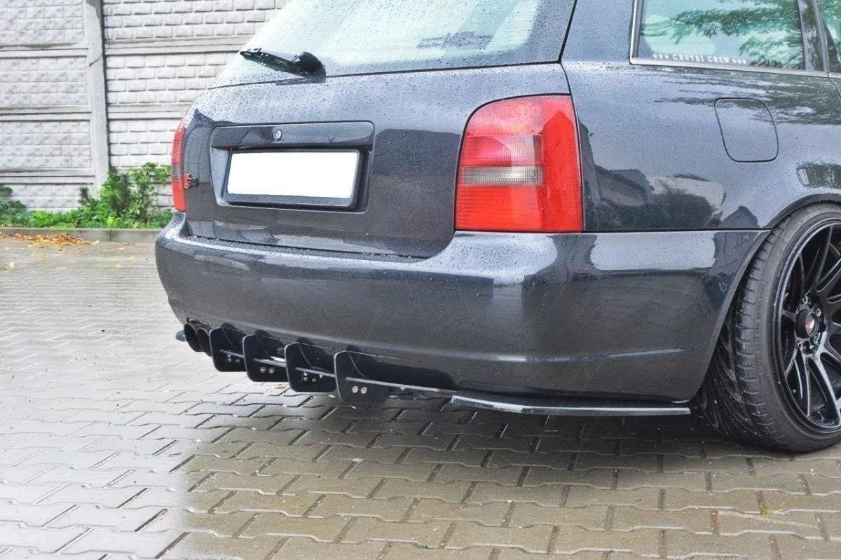 Heck Ansatz Flaps Diffusor Passend Für Diffusor Passend Für AUDI S4 B5 Avant Schwarz Hochglanz Schwarz Hochglanz