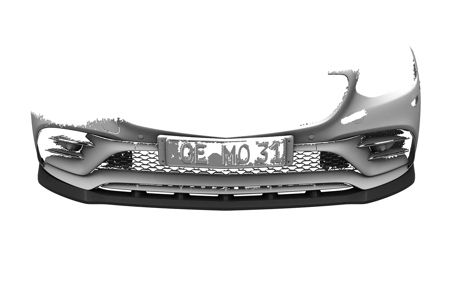 Cup-Spoilerlippe mit ABE für Mercedes-Benz SLC R172 43 AMG CSL833 Schwarz Strukturiert