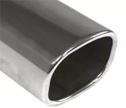 Anschweißendrohr Typ 70  88x79 mm / Länge: 300 mm - rechteckig abgerundet / eingerollt / 15°abgeschrägt / ohne Absorber