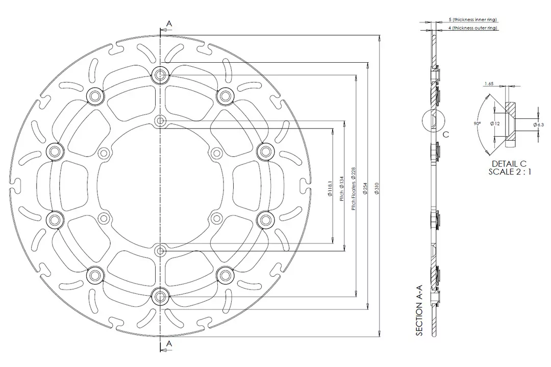 alpha Technik Bremsscheibe ABD33 schwimmend