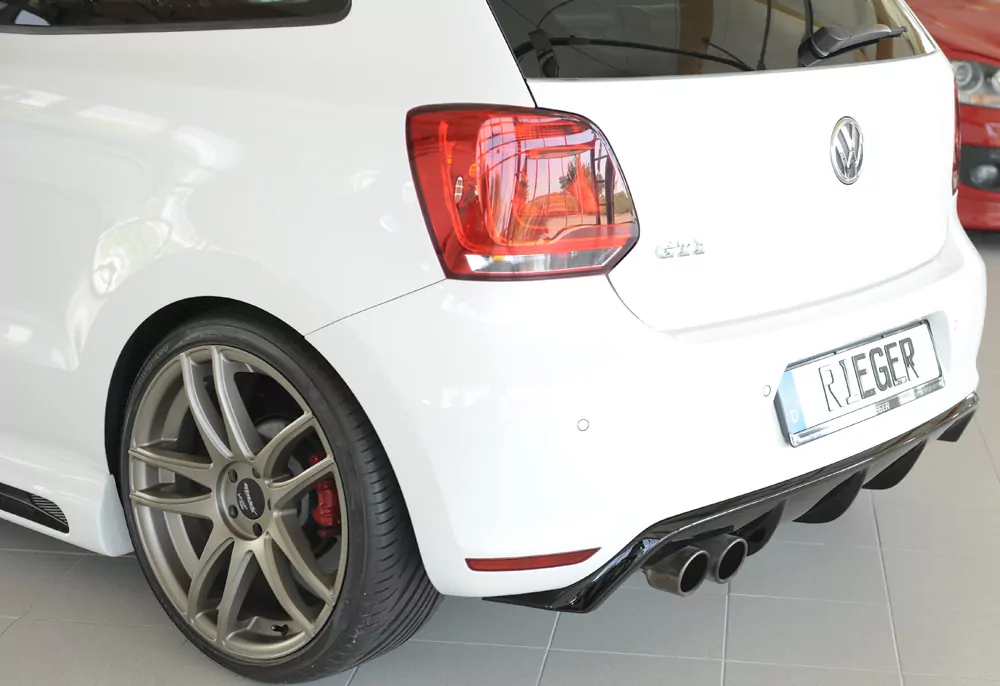 Rieger Heckeinsatz (GBL-47213) glanz schwarz für VW Polo 6 GTI (6R) 5-tür. 05.10-01.14 (bis Facelift)