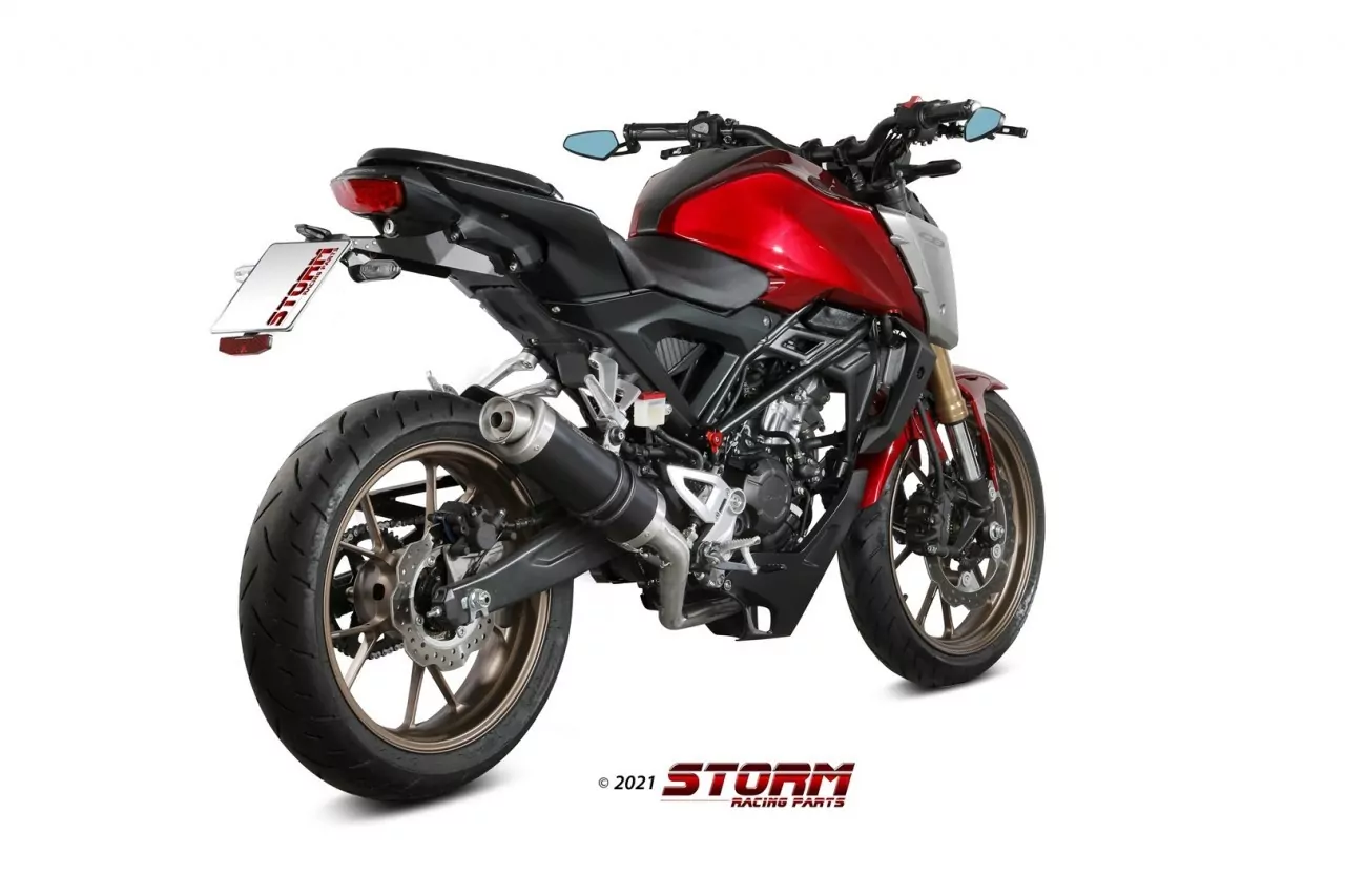 Storm By MIVV GP Schwarz Komplettanlage Honda CB 125 R 21-24