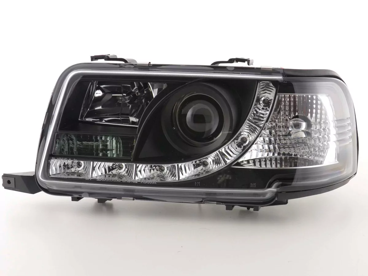 Scheinwerfer Set Daylight LED TFL-Optik Audi 80 Typ B4 Bj. 91-94 schwarz