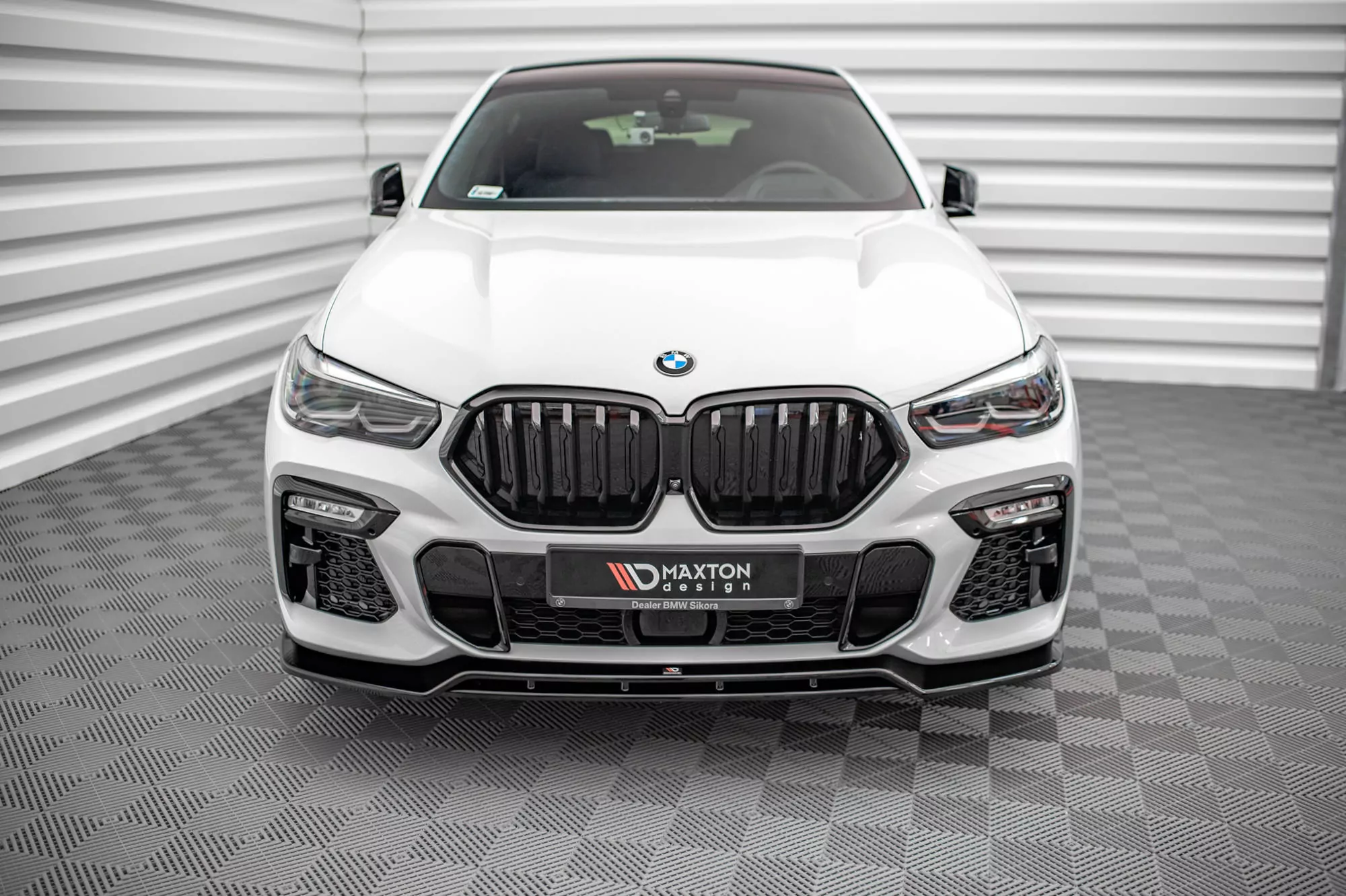 Front Ansatz V.2 Für BMW X6 M-Paket G06 Schwarz Hochglanz