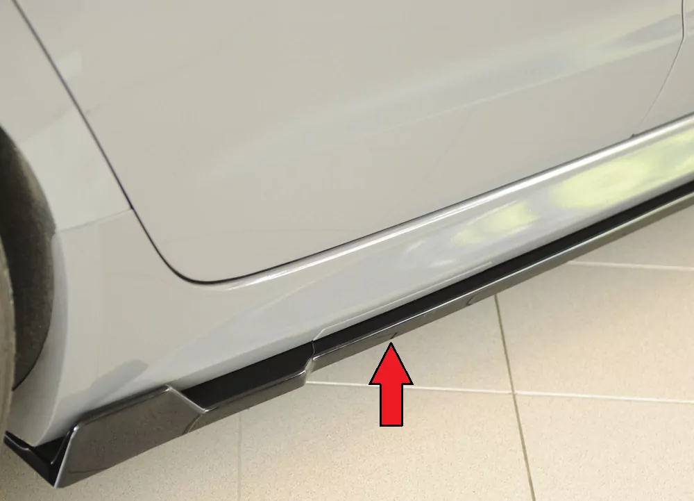 Rieger Seitenschweller rechts ansatz (2-tlg.) glanz schwarz für Audi A6 S6 (4G/C7) Lim. 09.14- (ab Facelift)