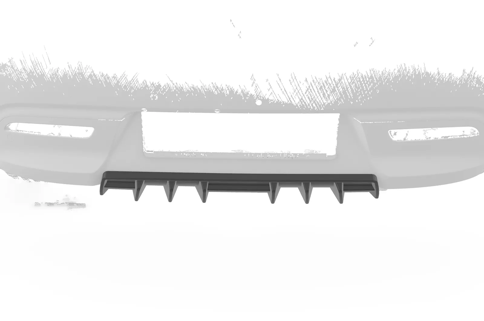 Heckansatz für Kia Rio 4 (YB) HA458 Schwarz Strukturiert