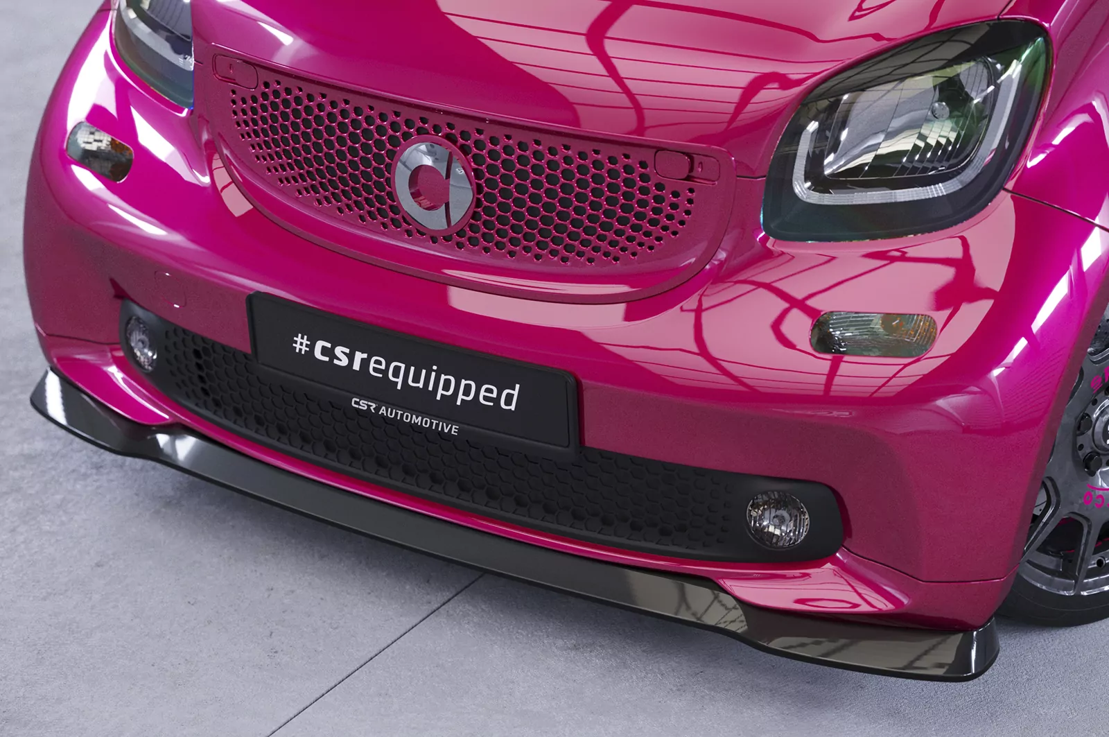 Cup-Spoilerlippe mit ABE für Smart Fortwo 453 CSL519 Schwarz Strukturiert