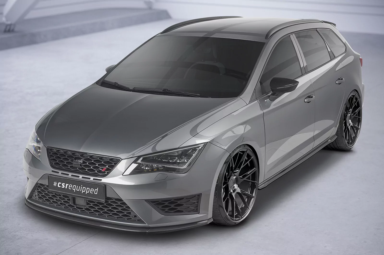Seitenschweller für Seat Leon 3 (Typ 5F) Cupra/FR SS488 Schwarz Strukturiert