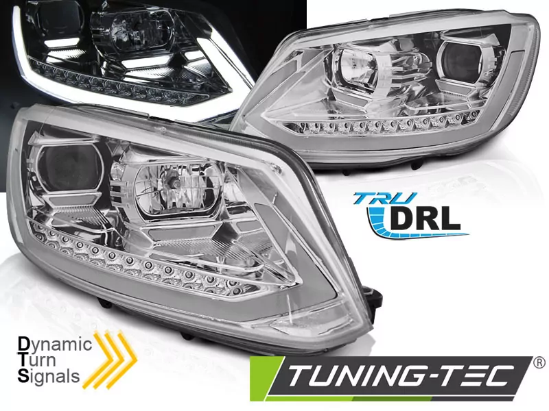 HEADLIGHTS TUBE LIGHT DRL CHROME SEQ fits VW TOURAN II 08.10-15