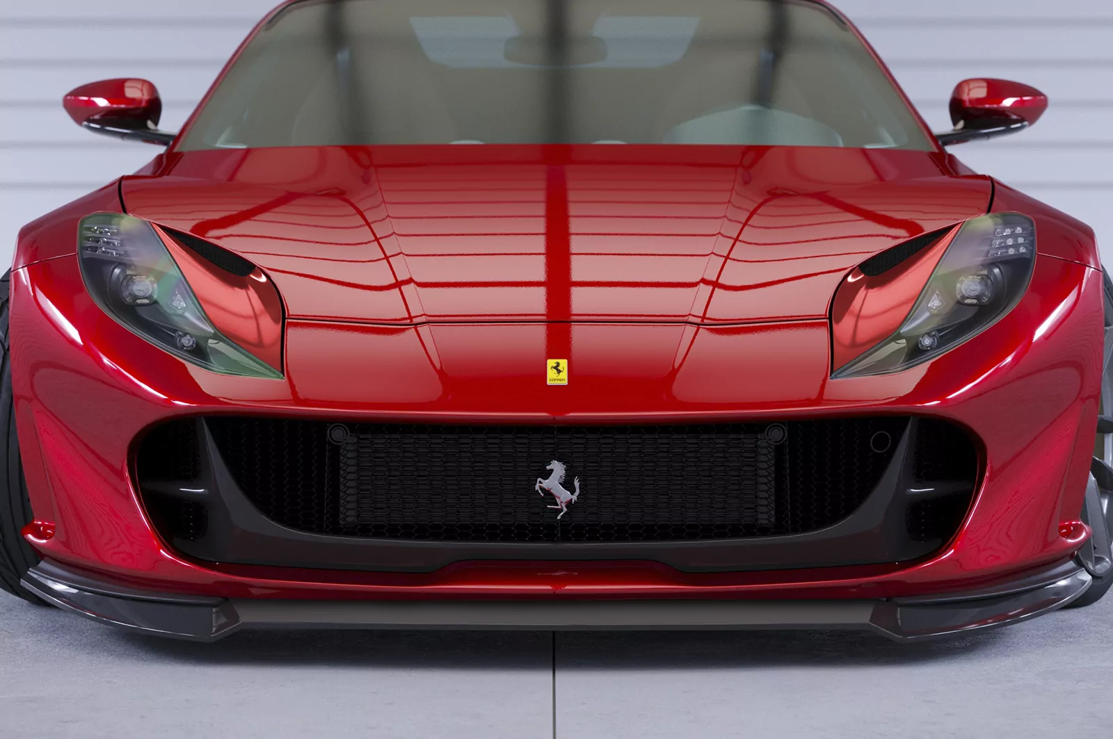 Cup-Spoilerlippe mit ABE für Ferrari 812 Superfast / GTS CSL768 Schwarz Strukturiert