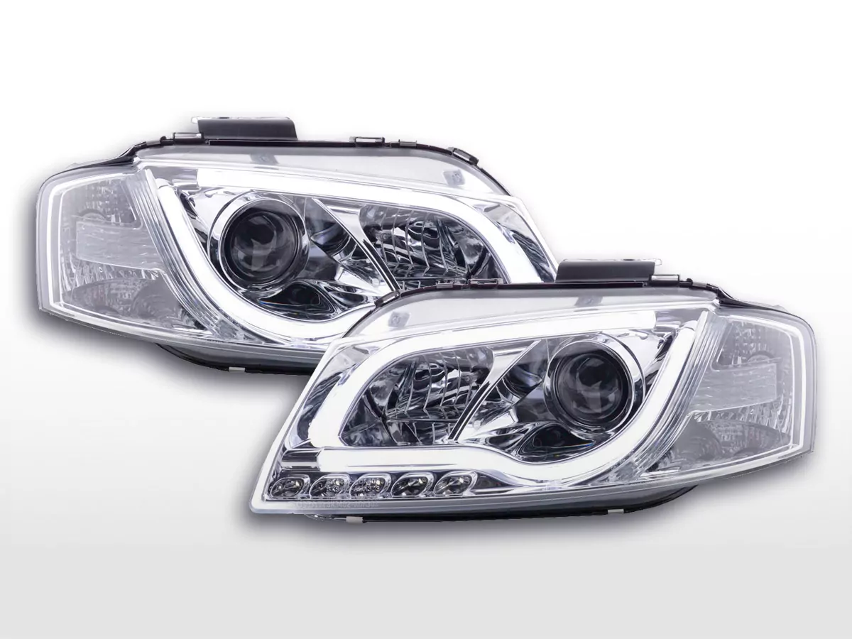 Scheinwerfer Set Daylight LED TFL-Optik Audi A3 Typ 8P/8PA Bj. 03-08 chrom