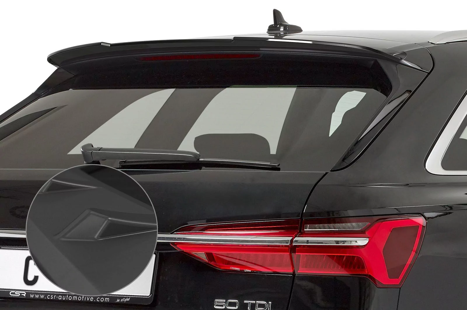 Heckflügel mit ABE für Audi A6 C8 Avant Lackierfreundlich (schwarz matt)