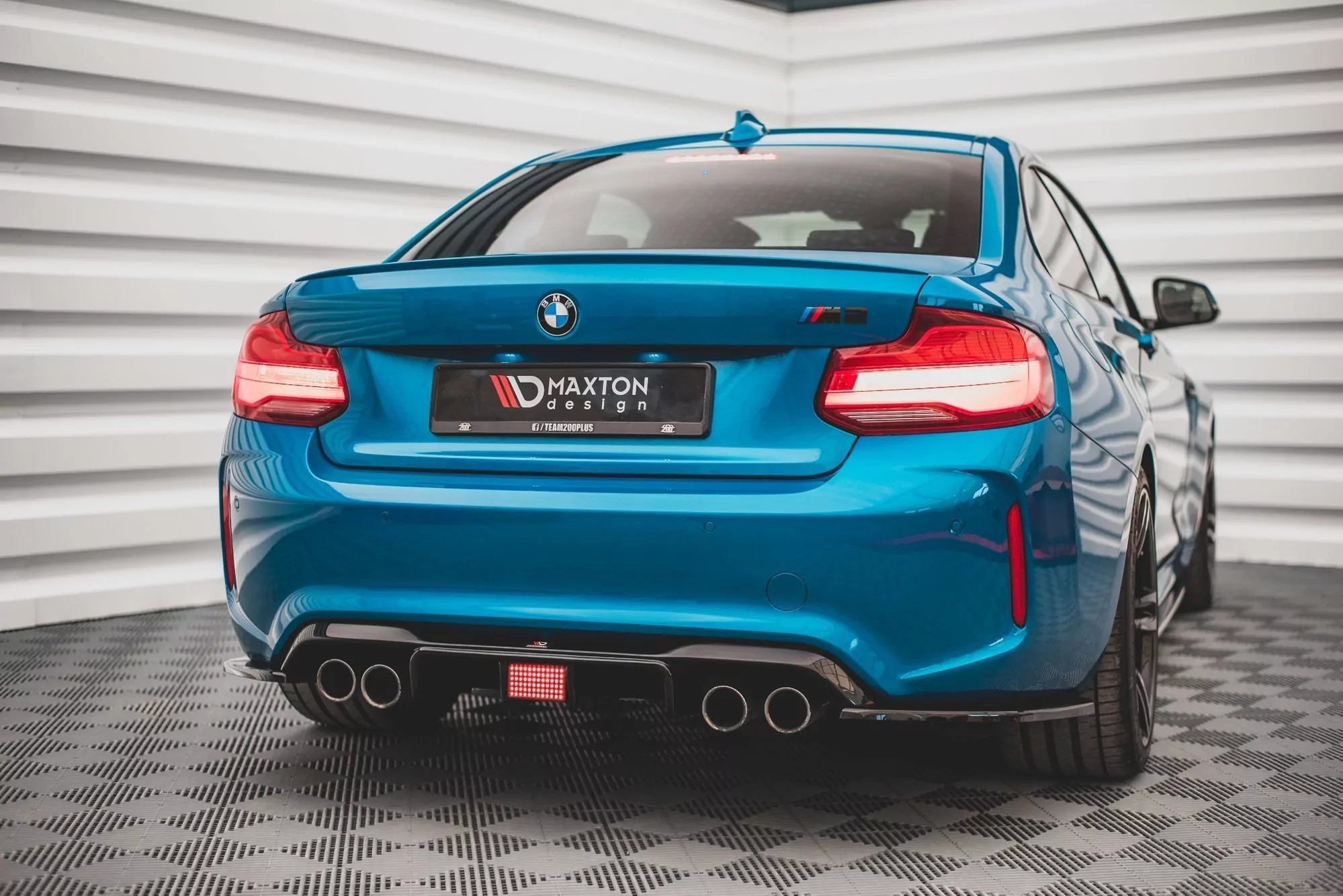 Diffusor Heck Ansatz Für BMW M2 F87 Schwarz Hochglanz