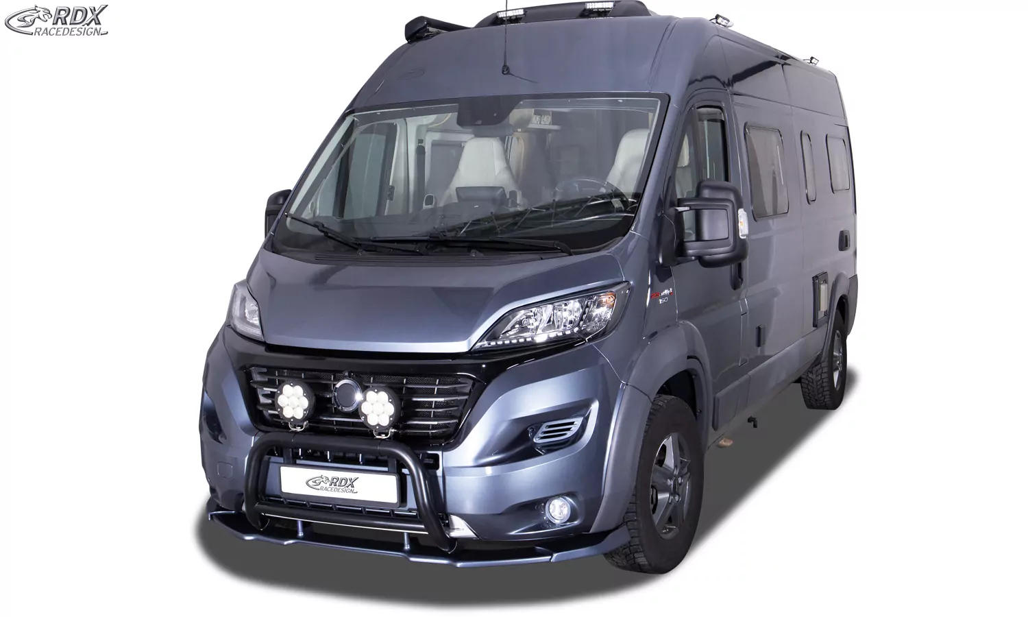 RDX Frontspoiler VARIO-X für CITROEN Jumper 2014+, FIAT Ducato 2014+, PEUGEOT Boxer 2014+ (passend für die Modelle mit Radlaufverbreiterungen, z.B. Maxi) Spoilerlippe