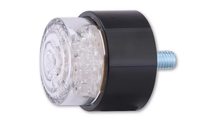 SHIN YO LED-Mini-Rücklicht BULLET, rund mit schwarzem Gehäuse E-geprüft