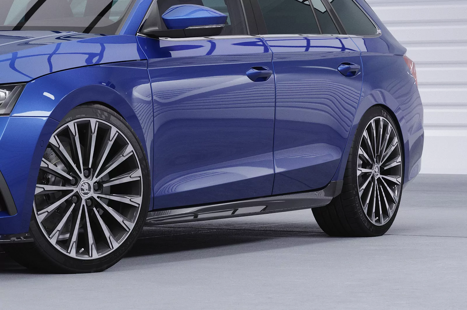 Seitenschweller für Skoda Octavia 4 SS525 Schwarz Strukturiert