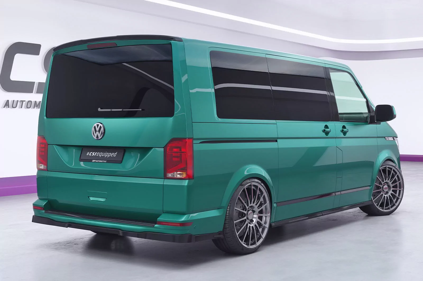 Heckansatz für VW T6 / T6.1 HA297 Schwarz Strukturiert