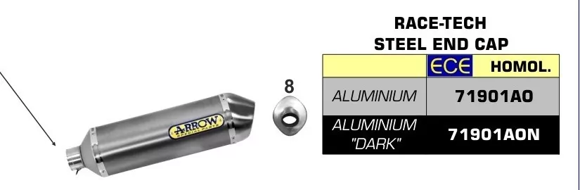 Arrow Endschalldämpfer Race-Tech Aluminium Honda CB 500 F 19-