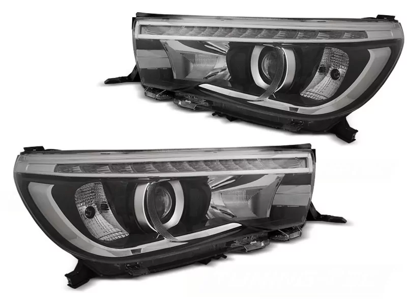 TOYOTA HILUX 16-  LED PROJECTOR TRUE DRL BLACK