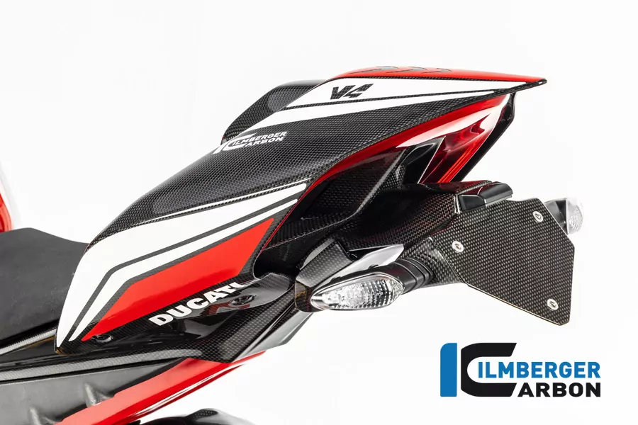 Ilmberger Carbon Kennzeichenträger kurz glanz für Ducati Panigale V4 / V4S / V2 und Streetfighter V4 / V2