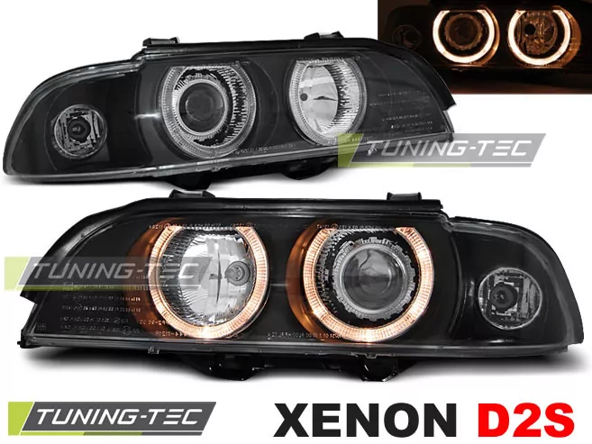 XENON HEADLIGHTS ANGEL EYES BLACK fits BMW E39 09.95-06.03