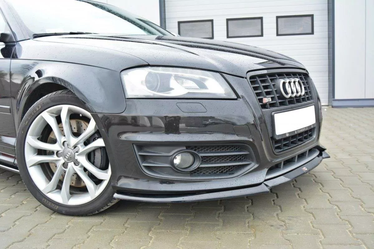 Front Ansatz Passend Für V.1 Passend Für AUDI S3 8P FL 2009-2013 Schwarz Hochglanz Schwarz Hochglanz