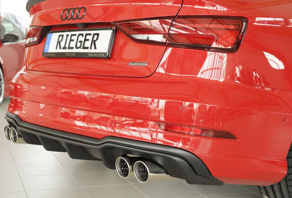 Rieger Heckeinsatz für Audi A3 (8V) - 5-tür. (Limousine 8VS) 09.16- (ab Facelift) carbon optik