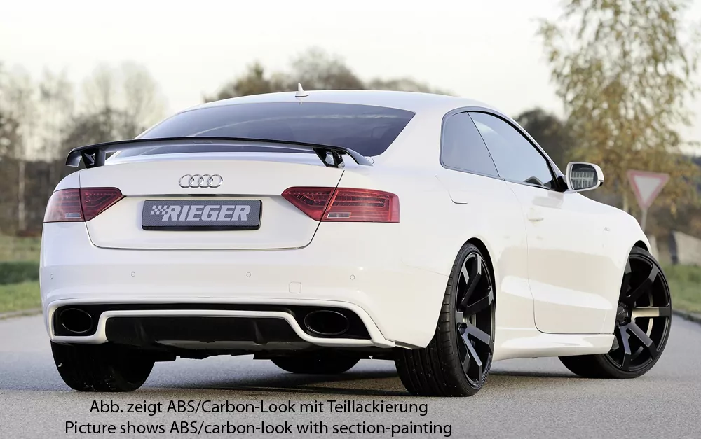 Rieger Heckeinsatz für Audi A5 (B8/B81) - Coupé 10.11-06.16 (ab Facelift) carbon optik