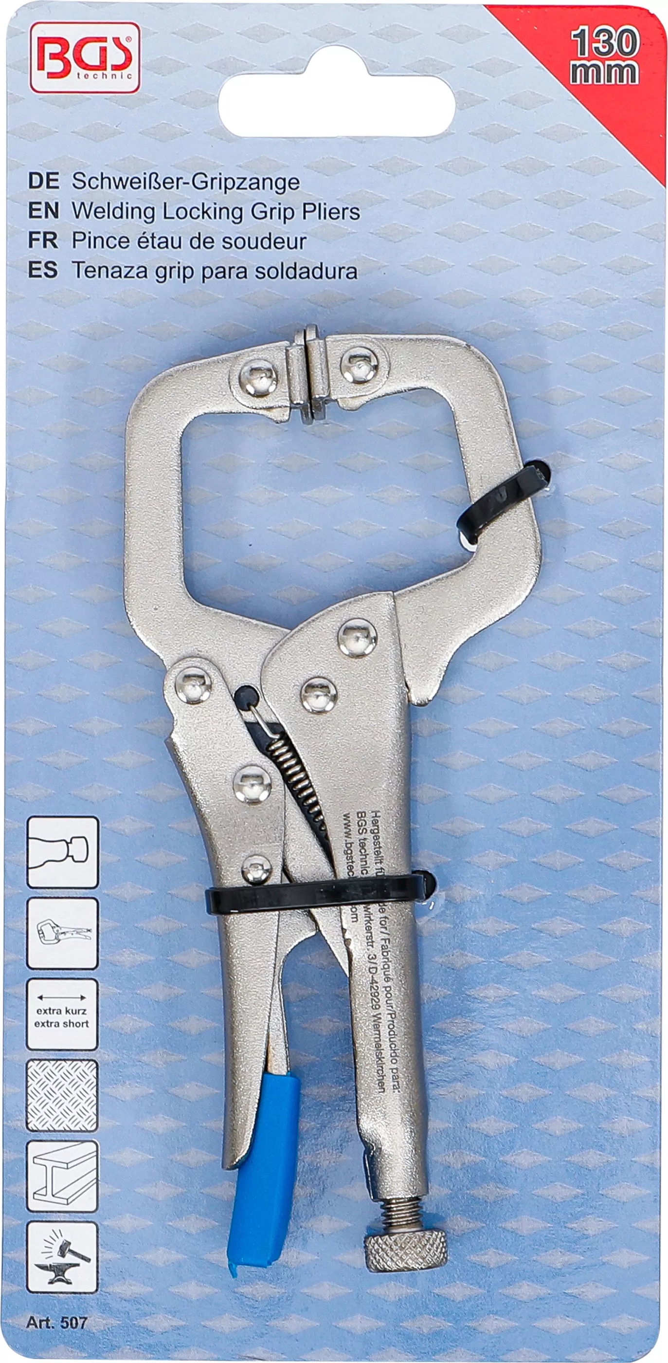 Schweißer-Gripzange | extra kurz | 110 mm