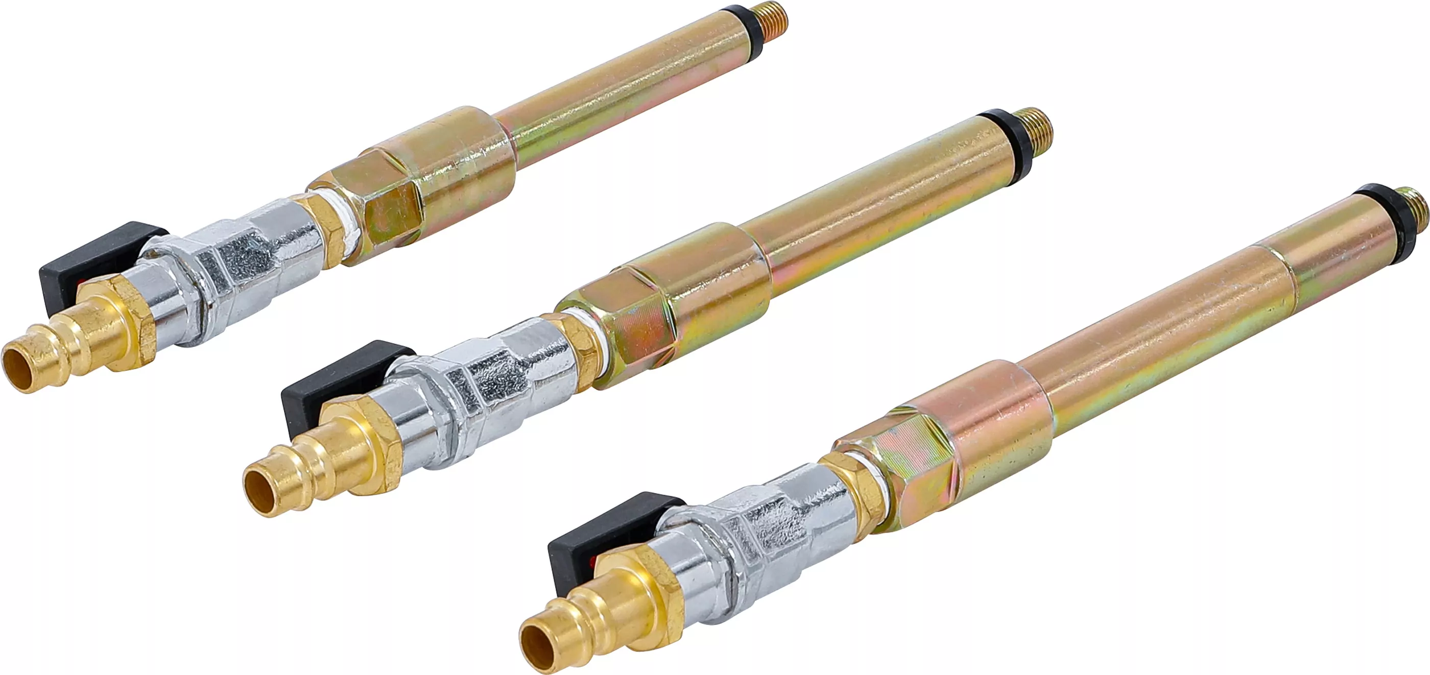 Druckluftadapter-Satz für Glühkerzenbohrungen | M8 x 1,0 - M10 x 1,0 - M10 x 1,25 mm | 3-tlg.