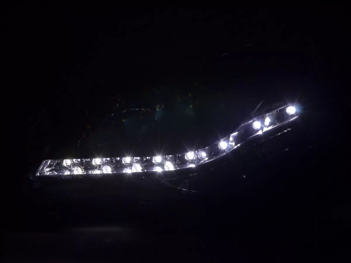 Scheinwerfer Set Daylight LED TFL-Optik VW Polo Typ 9N3 Bj. 05-09 schwarz für Rechtslenker