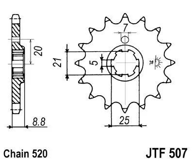 Ritzel 13Z  |  520 Grobverz. 5 Innen Ø 21/25