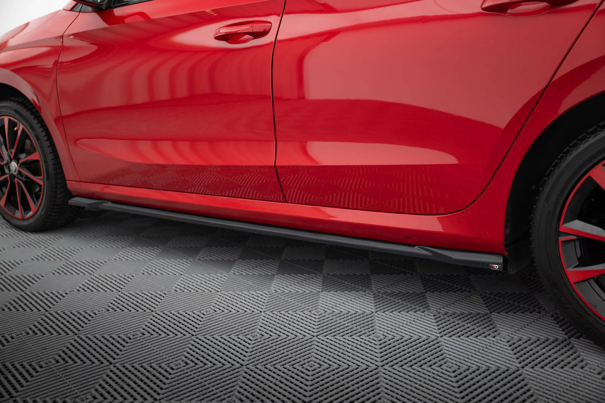 Seitenschweller Ansatz Für Skoda Fabia Mk4 Schwarz Hochglanz