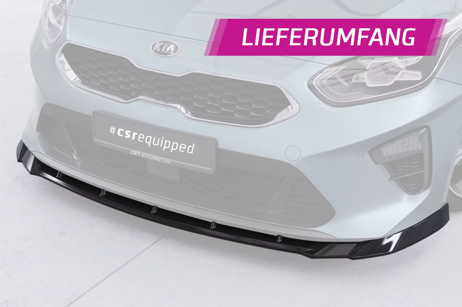 Cup-Spoilerlippe mit ABE für Kia Ceed (CD) CSL643 Schwarz Strukturiert