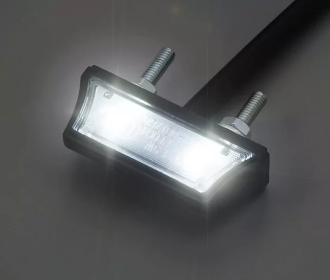 SMD-Kennzeichenbeleuchtung "Axis" | schwarz | ABS 3 SMD's | B 52 x H 13 x T 24 mm | E-geprüft