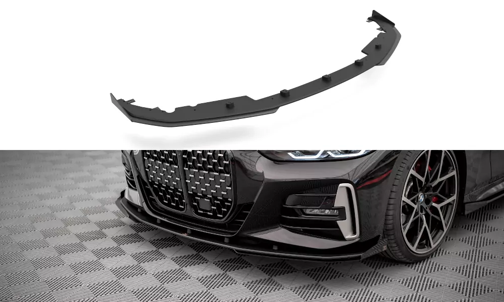 Street Pro Street+ Spoilerlippe Front Ansatz Passend Für + Flaps Passend Für BMW 4er M-Paket / M440i G22 / G23 / G22 Facelift / G23 Facelift 
