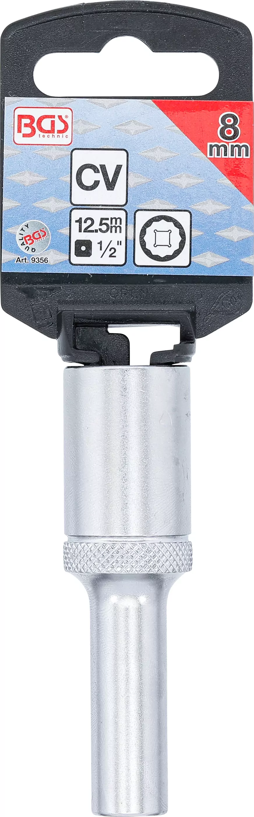 Steckschlüssel-Einsatz Zwölfkant, tief | Antrieb Innenvierkant 12,5 mm (1/2") | SW 8 mm