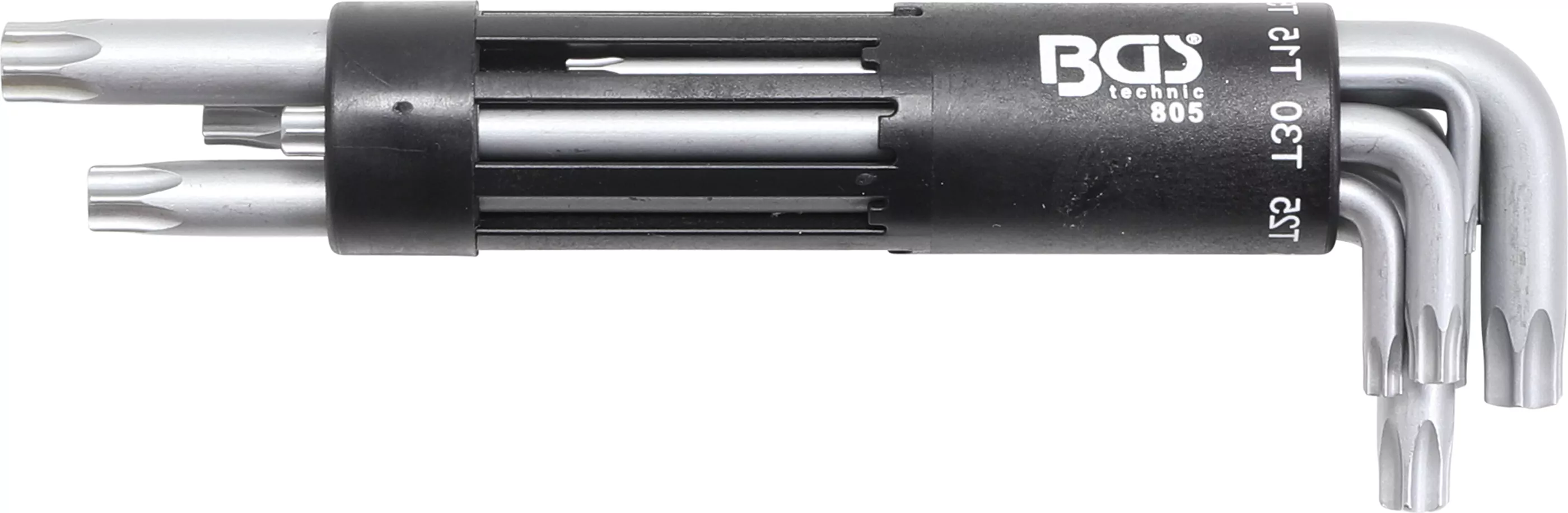 Winkelschlüssel-Satz | extra lang | T-Profil (für Torx) mit Bohrung T10 - T50 | 8-tlg.