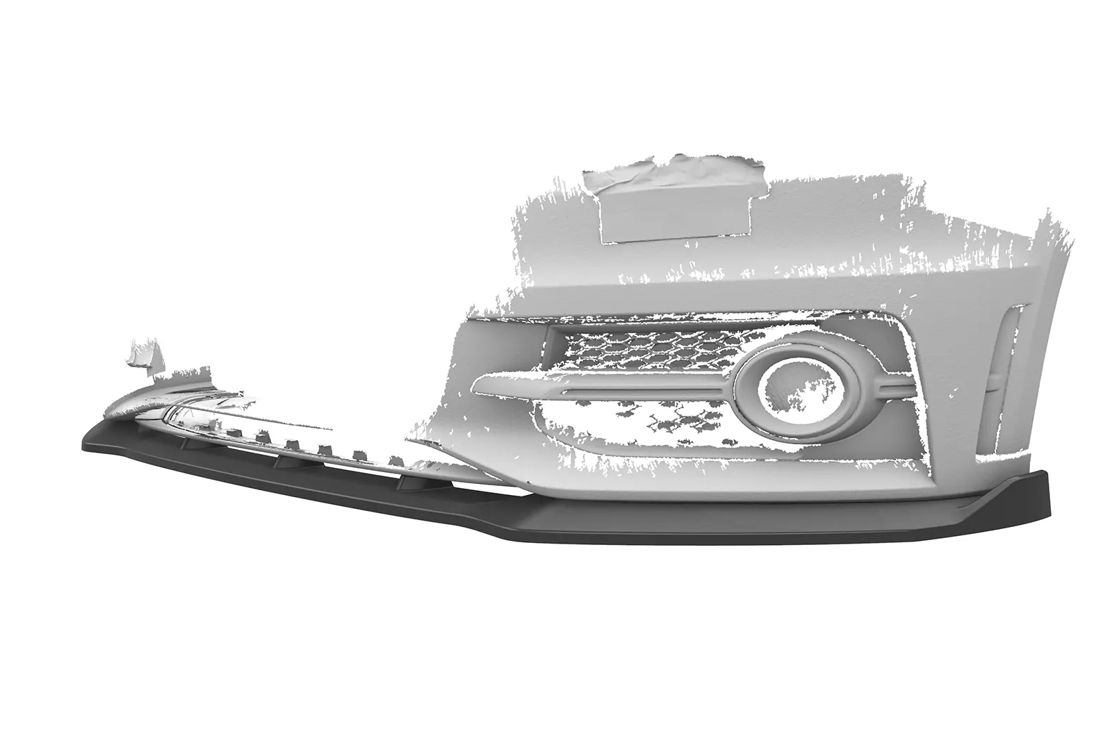 Cup-Spoilerlippe mit ABE für Audi A1 (8X) S-Line CSL773 Schwarz Strukturiert