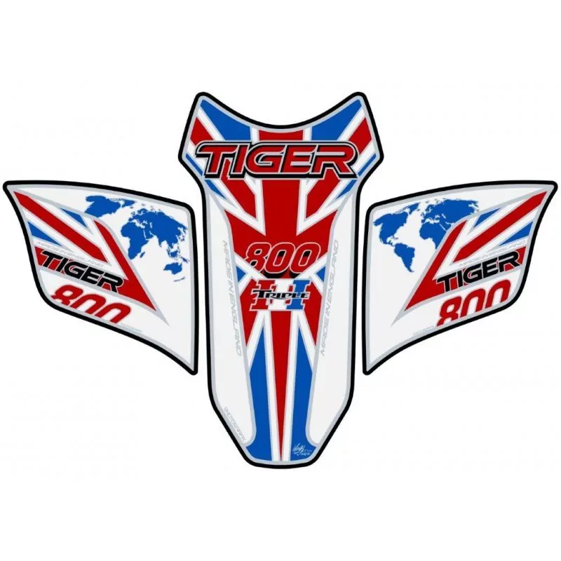Motografix Triumph Tiger 800 3D Gel Tank Pad Protector TT031BWUJ