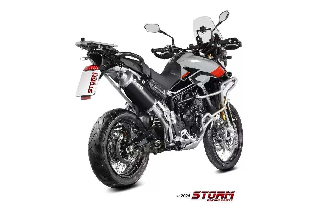 STORM By MIVV Oval Edelstahl Schwarz TRIUMPH TIGER 900-GT-PRO-RALLY 24-