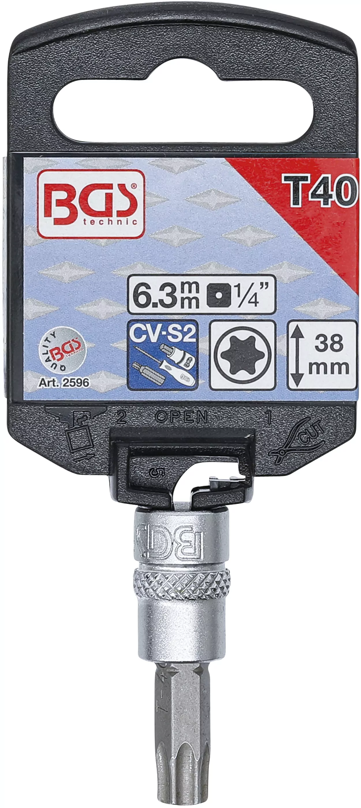 Bit-Einsatz | Antrieb Innenvierkant 6,3 mm (1/4") | T-Profil (für Torx) T40